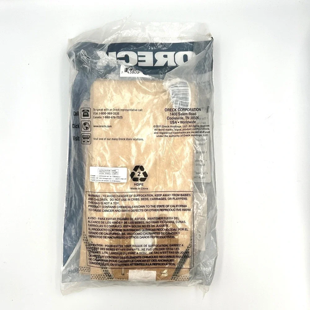 Oreck‎ Magnesium HEPA Odor Fighting Vacuum Bags Type LW LWPK60H 4-Pack Tan